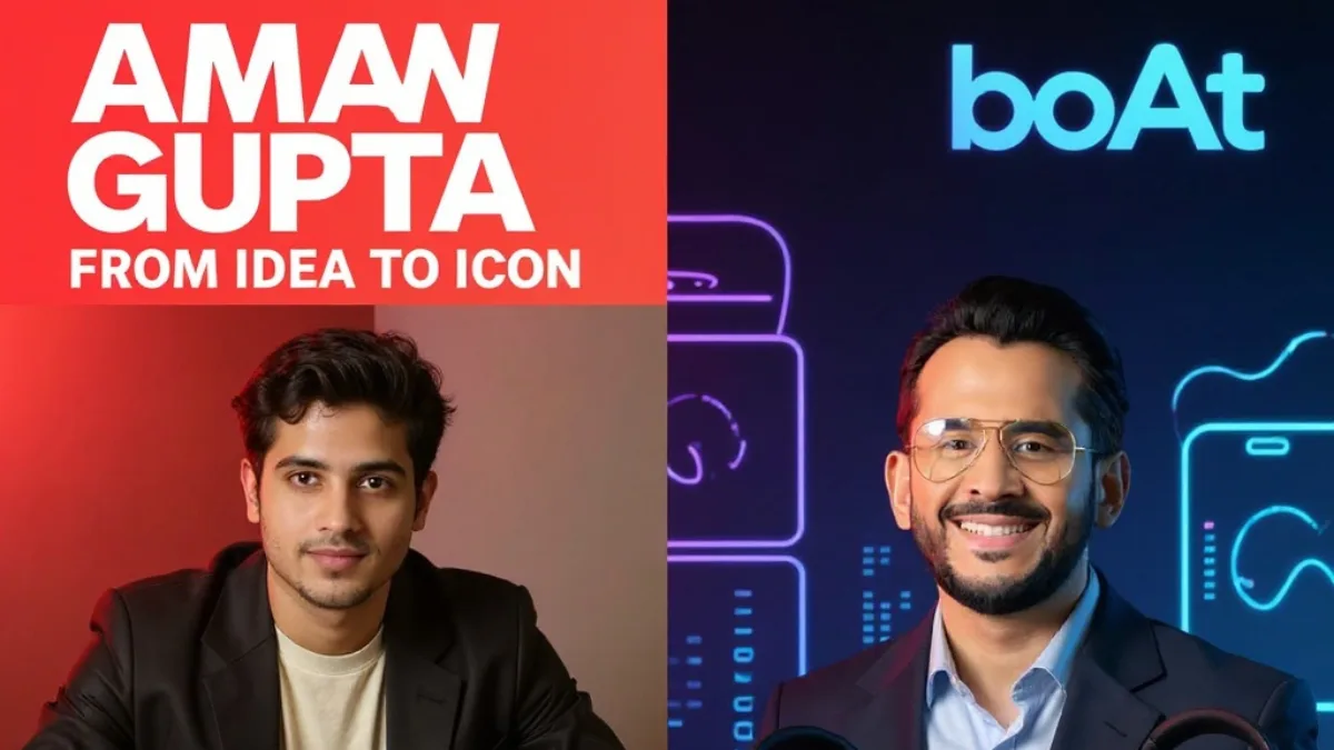 Aman Gupta inspiring journey from young entrepreneur to boAt co-founder and business icon.