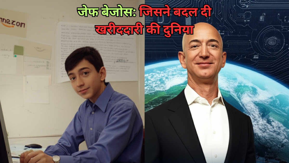 Jeff Bezos journey from young entrepreneur starting Amazon to global e-commerce pioneer.